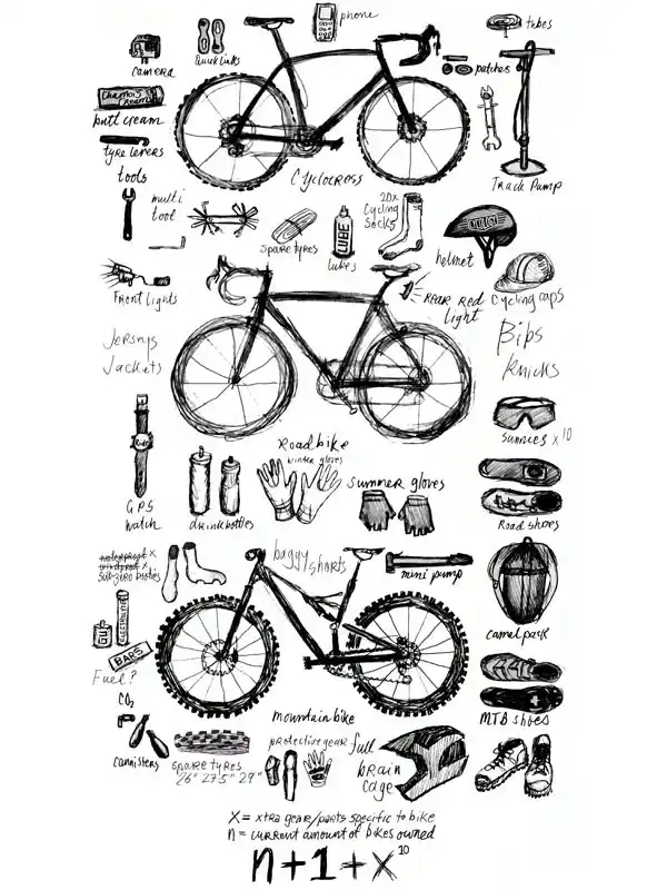 Bike Maths Men's T shirt Grey - Image 2