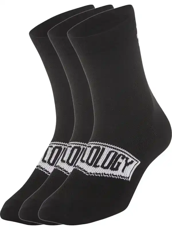 Cycology Reflective Cycling Socks  Black - 3 Pack