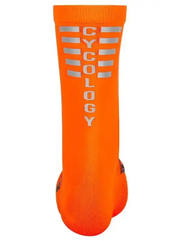 Cycology Reflective Logo Cycling Socks Orange - Image 2
