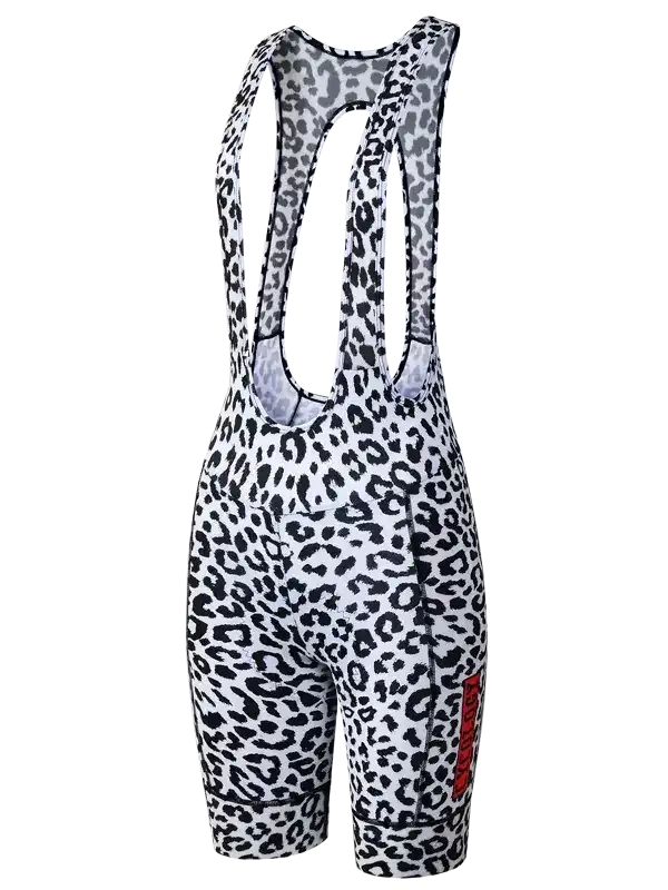 Women's Kitty Quick Pee Bib Shorts White