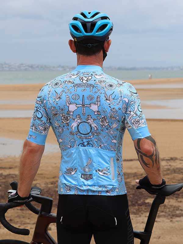 Velo Tattoo Men's Classic Jersey Blue - Image 5